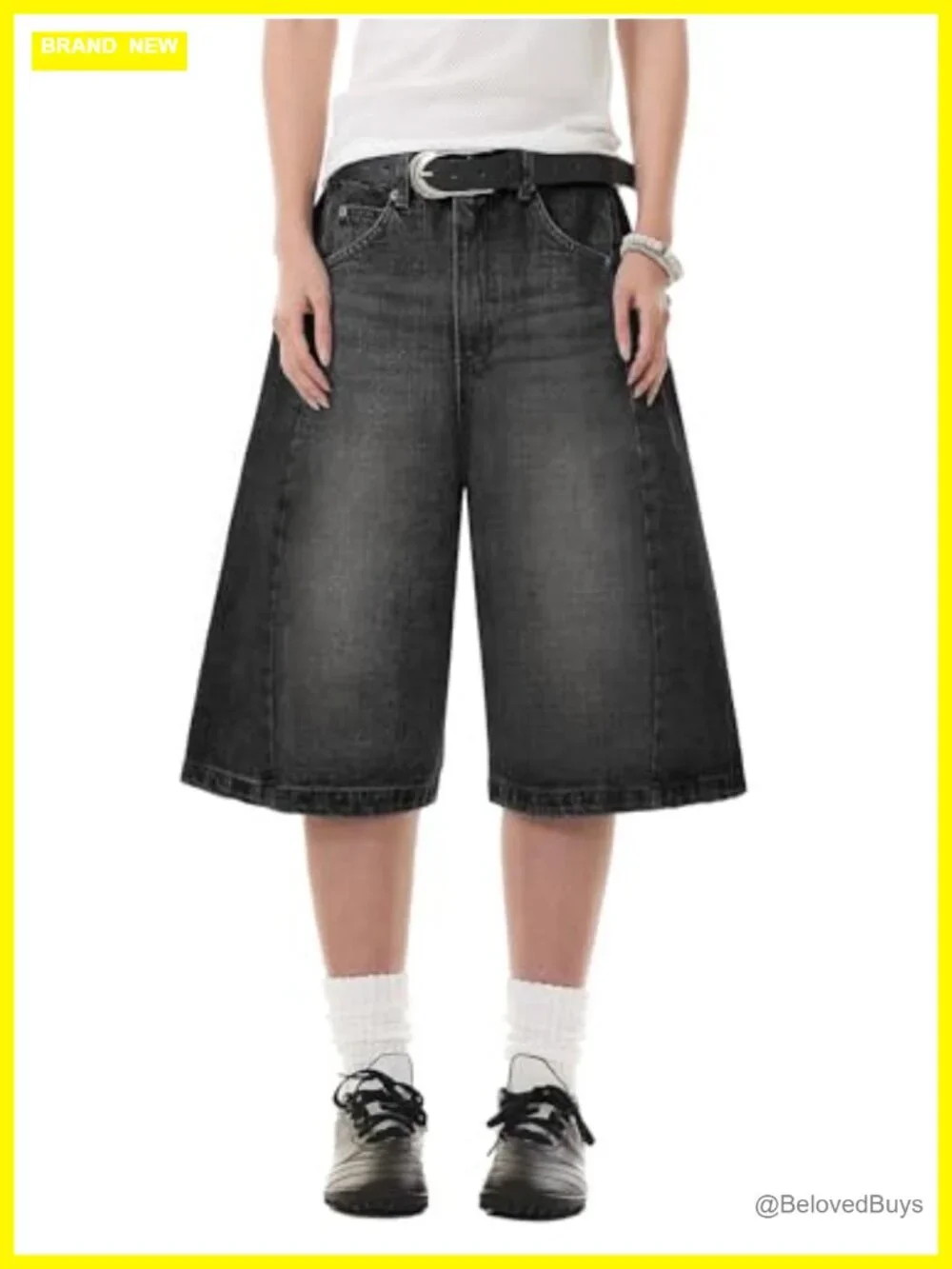Baggy High Waisted Wide Leg Bermuda Denim Jean Shorts Y2K Streetwear